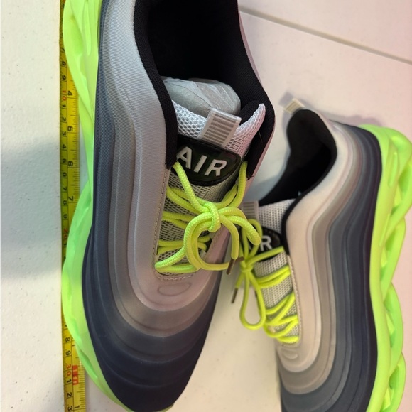 Men's Athletic Shoes - Black and Neon Green - Picture 6 of 9